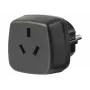Keliautojo adapteris AUS/CN > Įžemintas kištukas, lizdo adapteris juodas