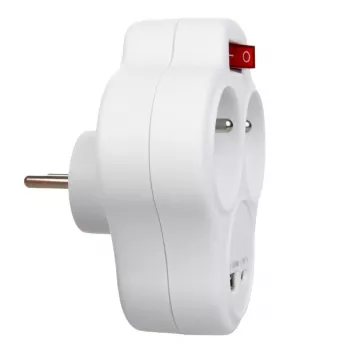 Elektrinis dvigubas lizdo skirstytuvas MACLEAN MCE336E su 2 USB prievadais, E tipas