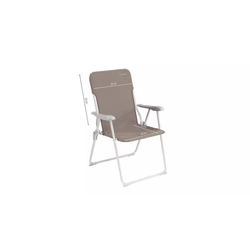 Kempingo kėdė Outwell Blackpool Toffee Tint — 2 kojos, 120 kg talpa, 3,3 kg, 56 cm pločio, ruda