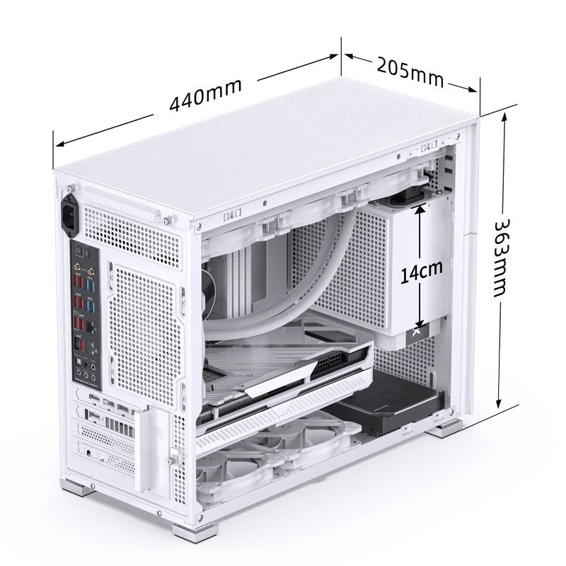 Kompiuterio korpusas Jonsbo D31 MESH Midi Tower baltos spalvos