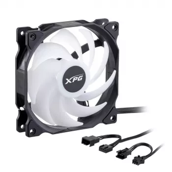 XPG VENTO 120 ARGB PWM (3 vnt.) juodas, ventiliatorius, 12 cm, 300 aps./min., 1850 aps./min., juodas