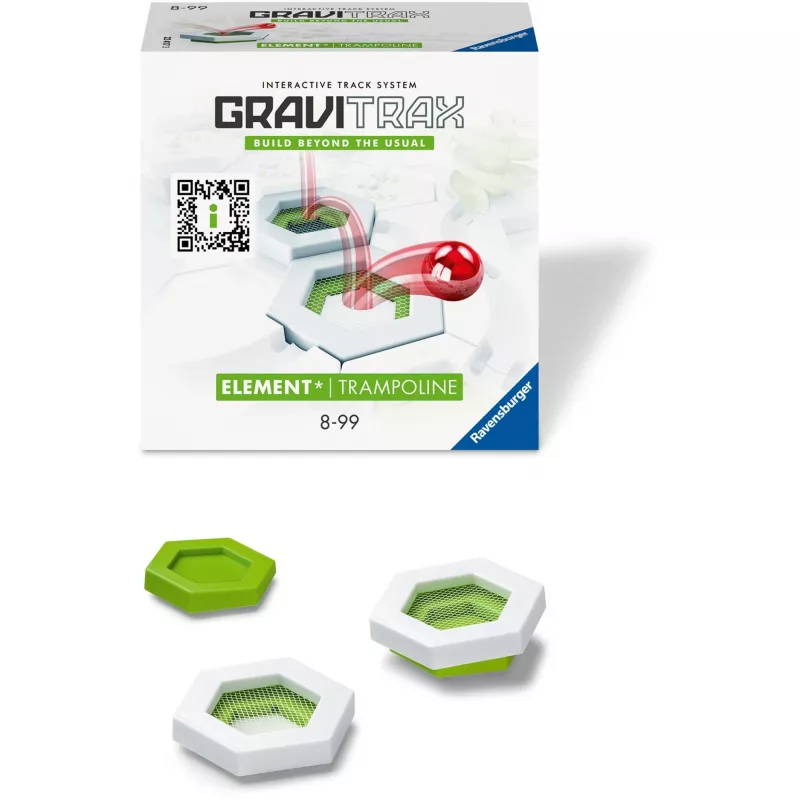 „Ravensburger GraviTrax“ elementas „Trampoline“, priedas veiklos įgūdžių lavinimo žaislams (22417)