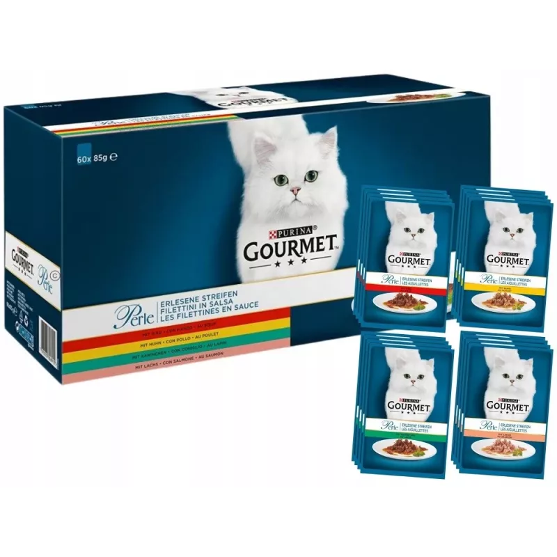 PURINA Gourmet Perle Mix - šlapias kačių maistas - 60x85 g