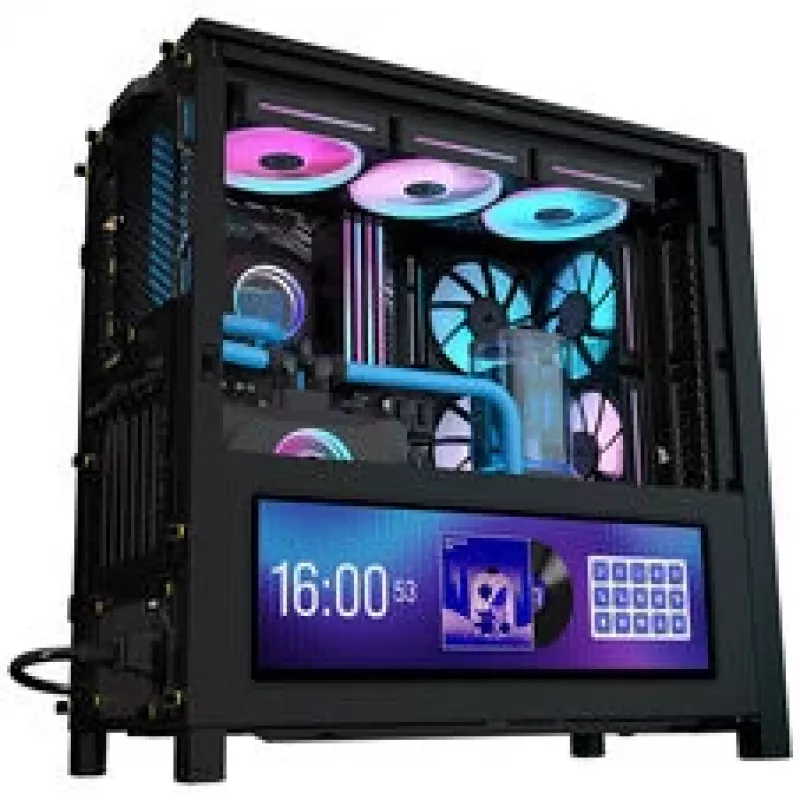 Corsair FRAME 4000D LCD RS PC-Enclosure, Midi-Tower, ATX, ARGB, Grūdintas stiklas – juoda