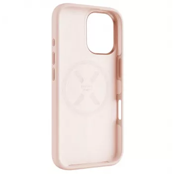 Galinis dangtelis FIXED, skirtas Apple iPhone 16, Liquid silicon Pink su MagFlow, plonas apsauginis dėklas
