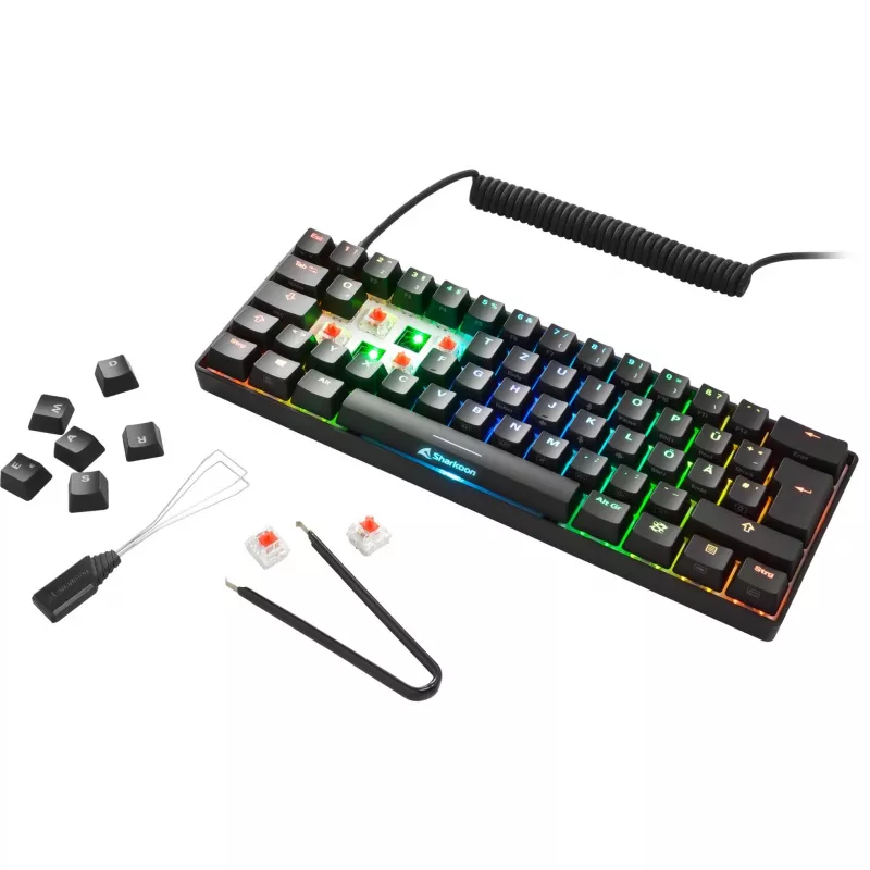 SKILLER SGK50 S4, žaidimų klaviatūra juoda, DE išdėstymas, Kailh Red