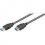 Wentronic Goobay USB 3.0 SuperSpeed ilginimo laidas, juodas, 3 m - USB 3.0 kištukas (A tipo) > USB 3.0 lizdas (A tipo) (93999)