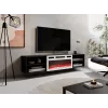 RTV spintelė POLO 180x33x39 juodas + židinys baltas