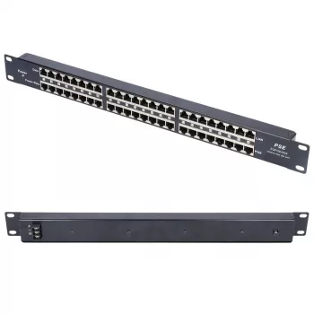 Extralink PoE injektorius 24 prievadų 24x 100Mb/s RJ45, montuojamas į stovą