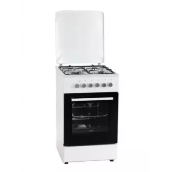 Elektrinė-dujinė viryklė MPM MPM-56-KGM-04, 4 degikliai, 56 cm, elektrinė orkaitė, juoda