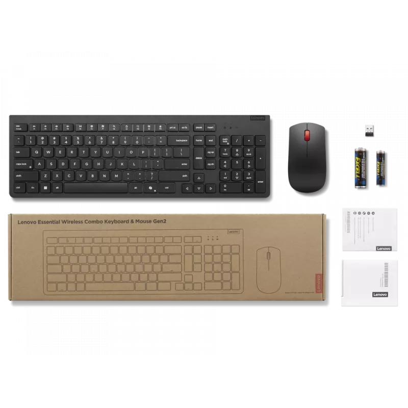 Lenovo klaviatūra ir pelė belaidė juoda