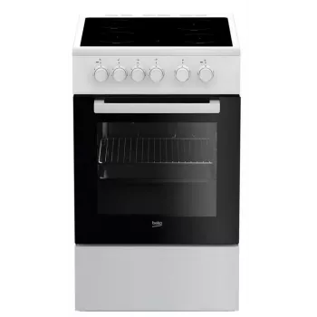 Beko FSS57000GW viryklė Laisvai pastatoma viryklė Elektrinė keraminė kaitlentė Juoda, Balta