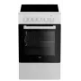 Beko FSS57000GW viryklė Laisvai pastatoma viryklė Elektrinė keraminė kaitlentė Juoda, Balta