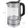 ProfiCook PC-WKS 1229 G elektrinis virdulys 1 L 1600 W nerūdijantis plienas, permatomas