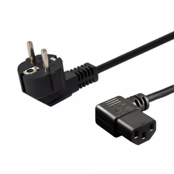 Maitinimo kabelis SAVIO CL-116 — 1,8 m, juodas, kampinis maitinimo kištukas C tipas į kampinį IEC C13, 3 gyslų 0,5 mm²