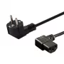 Maitinimo kabelis SAVIO CL-116 — 1,8 m, juodas, kampinis maitinimo kištukas C tipas į kampinį IEC C13, 3 gyslų 0,5 mm²