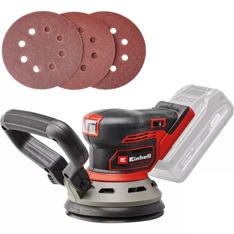 Grindų šlifuoklis EINHELL TP‑RS 18/32 Li BL Solo — 24 000 aps./min, Juoda/Raudona, 1,11 kg