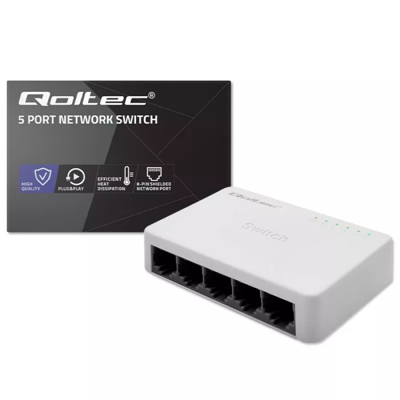 Tinklo komutatorius 5xRJ45 prievadas 100Mbps LAN
