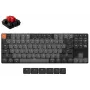 Klaviatūra Keychron K1 mechaninė 80% QWERTY anglų k., USB + Bluetooth, LED foninis apšvietimas, pilka