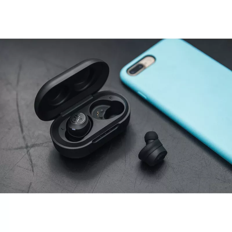 JLab JBuds Air True belaidės į ausis įdedamos ausinės USB Type-A Bluetooth juodos (IEUEBJBUDSAIRRBLK82)