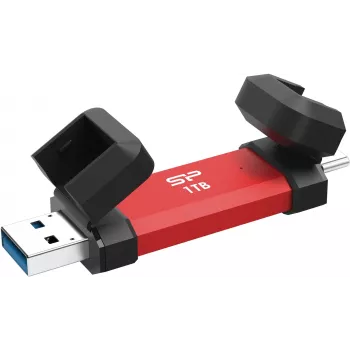 Silicon Power DS72 USB-Stick 1 TB USB Type-A / USB Type-C 3.2 Gen 2 (3.1 Gen 2) Rot (SP001TBUC3S72VPR)