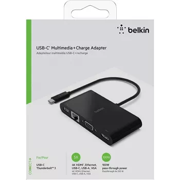 Belkin USB-C multimedijos ir įkrovimo adapteris
