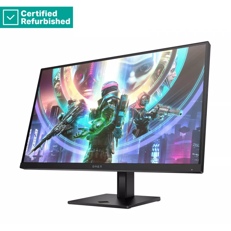 RENEW Sidabrinė OMEN by HP 27qs QHD žaidimų monitorius - 27 2560x1440 QHD 400-nit 240Hz AG, IPS, 2x HDMI/DisplayPort, 2x USB-A, garsiakalbiai, aukščio reguliavimas/pakreipimas/pasukimas, 1 metai