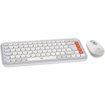 Pelė Logitech POP Icon Combo Bluetooth QWERTZ Swiss oranžinė balta