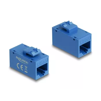 Keystone modulis DELOCK 90642 — plokščias RJ-45 įdėklas, mėlynas, 16,2×30×20,5 mm