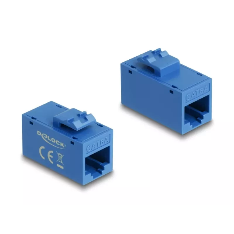 Keystone modulis DELOCK 90642 — plokščias RJ-45 įdėklas, mėlynas, 16,2×30×20,5 mm