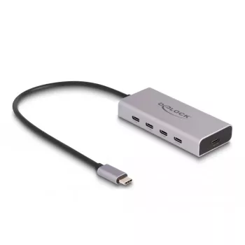 DeLOCK USB šakotuvas 10 Gbps Type-C 4 prievadai PD 85W 30cm laidas