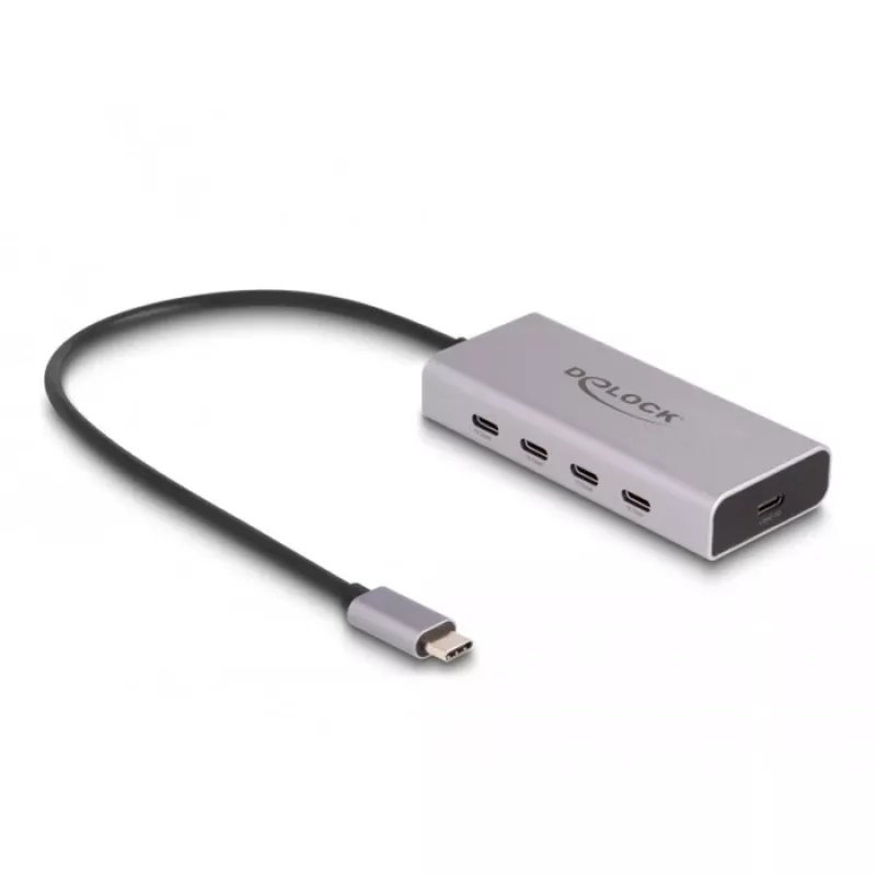 DeLOCK USB šakotuvas 10 Gbps Type-C 4 prievadai PD 85W 30cm laidas