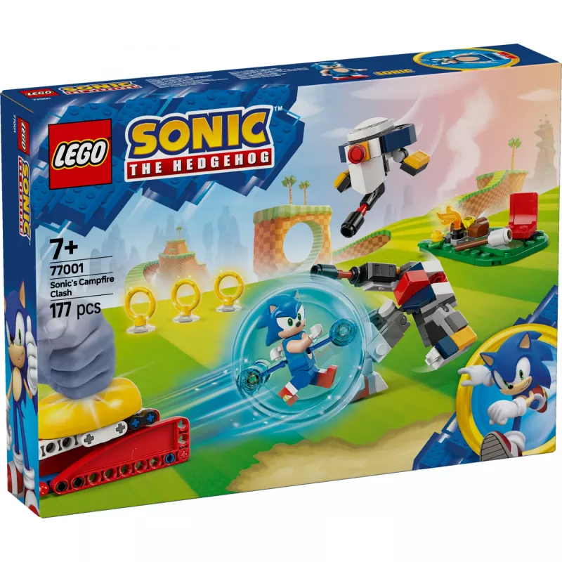 Konstravimo žaislas LEGO Sonic the Hedgehog 77001 Campfire Showdown rinkinys, 177 dalys, 1 minifigūrėlė, amžius 7+