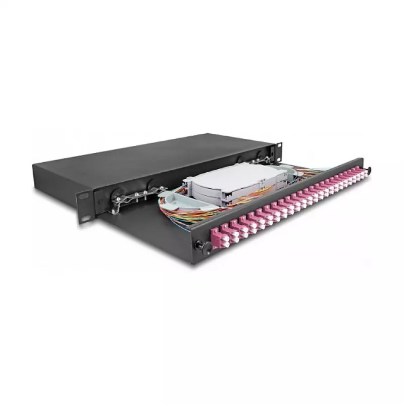 DeLOCK 67011 19 colių optinio pluošto sujungimo dėžutė, 24 x LC Duplex OM4, 1U