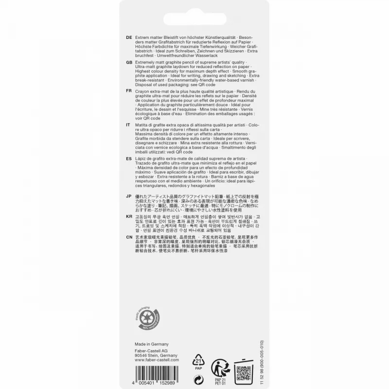 Grafitiniai pieštukai Faber-Castell 115298 Multi 4 vnt. juodi