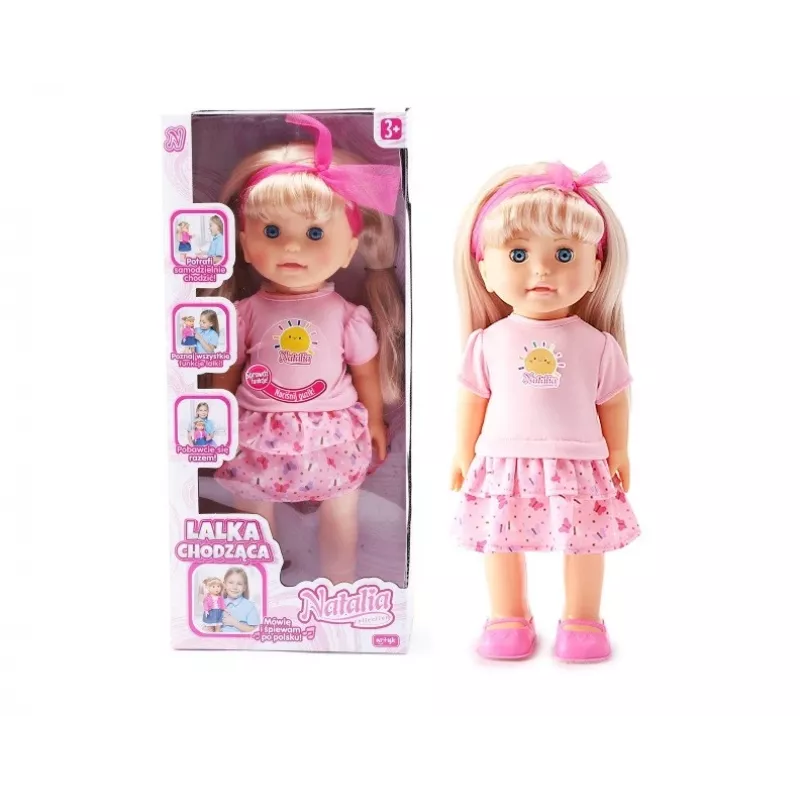 Lėlė Artyk Natalia 40 cm – vaikščiojanti žaislinė lėlė, minkštas kūnas, lankstomos galūnės