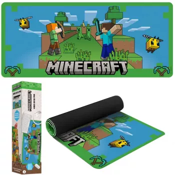 Pelės kilimėlis Kids Euroswan 80x30 cm Minecraft — didelis stalo kilimėlis pelei ir klaviatūrai