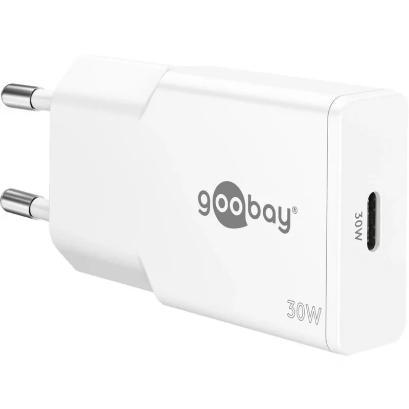 USB-C PD GaN greitas įkroviklis plonas (30 W) (balta)