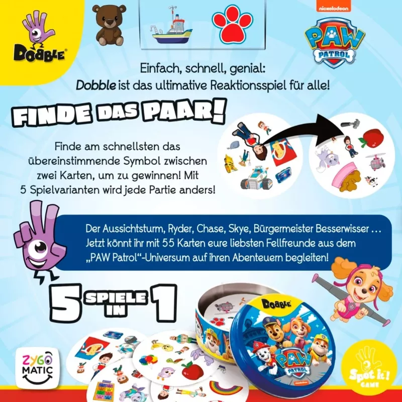 Dobble Paw Patrol, kortų žaidimas