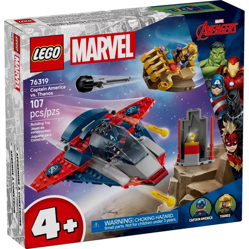 Konstruktorius LEGO Marvel Super Heroes Kapitonas Amerika Tanosas 76319 — 107 detalės, 2 minifigūrėlės, amžius 4+