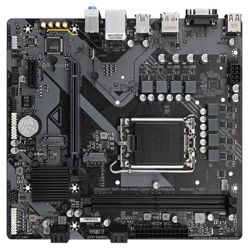 GIGABYTE B760M E 1.0 Intel B760 LGA1700 Micro-ATX DDR5 pagrindinė plokštė