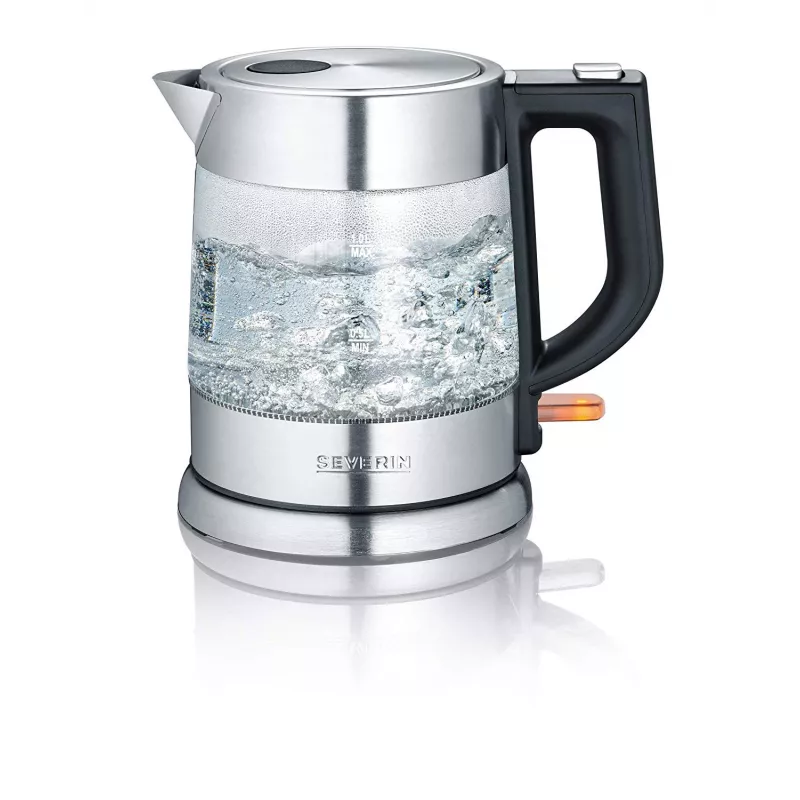 Severin WK 3468 elektrinis virdulys 1 L 2200 W Juoda, Nerūdijantis plienas, Peršviečiamas