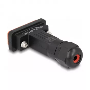 DeLOCK D-Sub HD 26 kontaktų kištukas su IP67 atspariu vandeniui korpusu