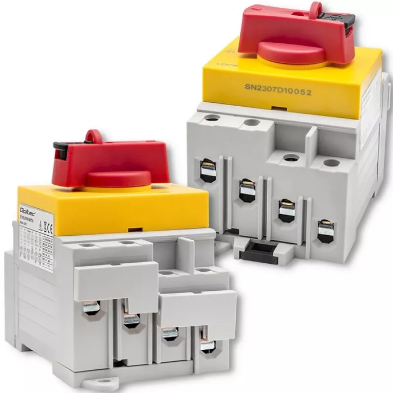 Qoltec 52611 DC izoliatorius su užrakinimo funkcija | Pagrindinis jungiklis | 1200 V | 32 A | 8 kV | 4P