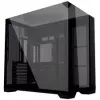 Lian Li O11 Vision Compact PC korpuso komplektas + 3x UNI FAN SL-INF 120 Reverse Blade ventiliatorius – juodas