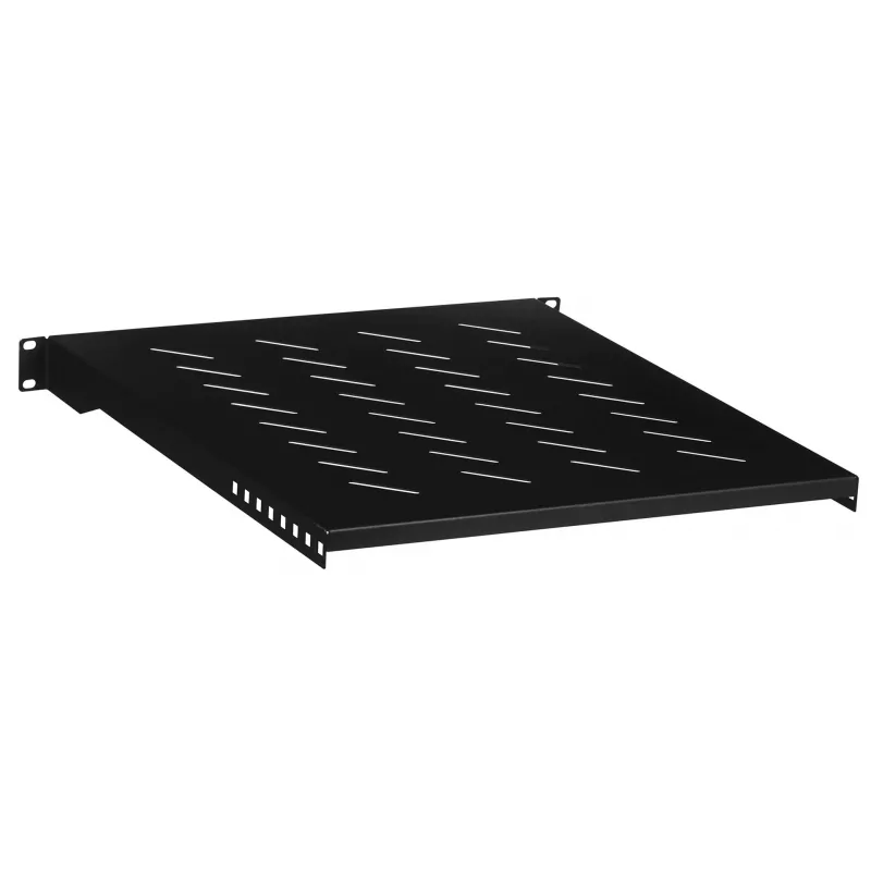 Stovo lentyna LANBERG AK-1005-B — 1U 19 colių stovo lentyna, 500 mm gylis, 482,6×45 mm, juoda, 25 kg talpa