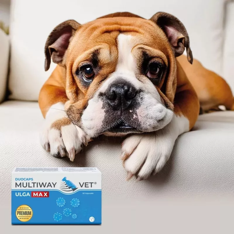 Sukamieji kapsulės JM Sante Multiway Vet Duocaps Ulga Max – 60 vnt., skirtos suaugusių šunų ir kačių stresui bei diskomfortui mažinti, 150 g