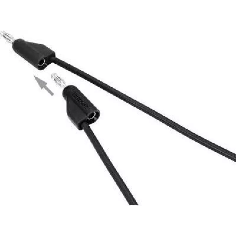 VOLTCRAFT bandomasis laidas [kištukas 4 mm - kištukas 4 mm] 0,5 m juodos spalvos MSB-300 (MSB-300-0.5-SW)