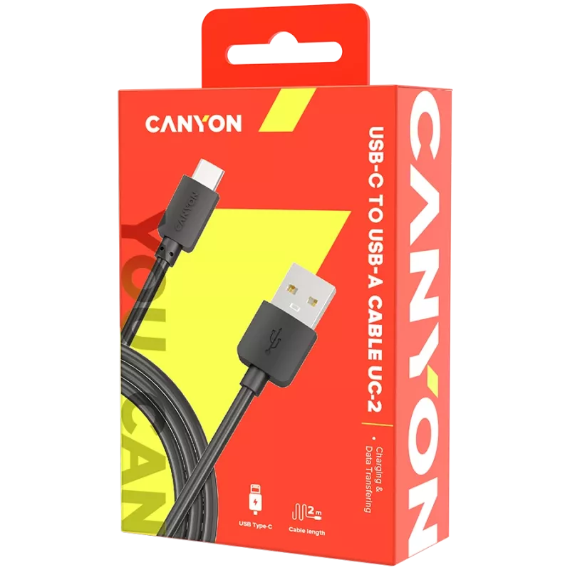 CANYON laidas UC-2 USB-C 5W 2m Juodas