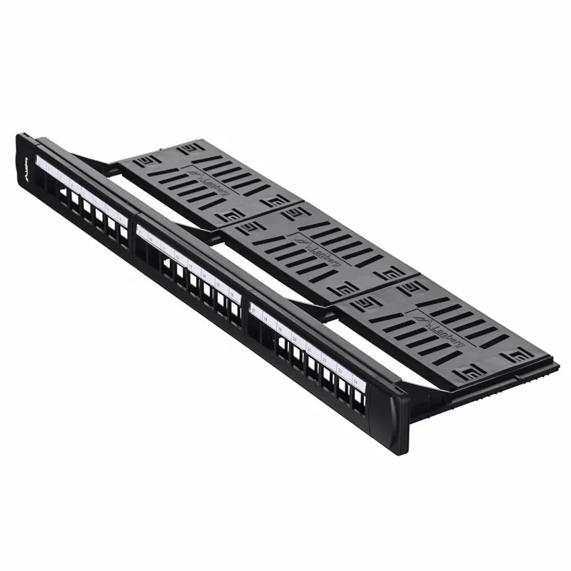 Patch panel 1U LANBERG PPKS-1124-B, 24 prievadų, 1U, ABS, juodas, 482,6×44,5×154 mm